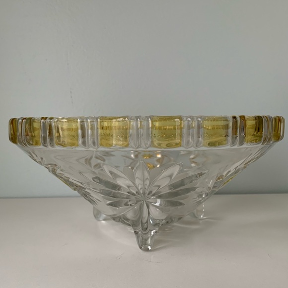 Vintage 1970s glass punch bowl with amber accents - Picture 4 of 9